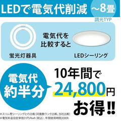 日本製LEDシーリングライト x 3個 ①東芝 10畳　②ホタルクス8畳 ③アイリスオーヤヤマ6畳の画像