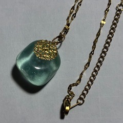 グリーンフローライトネックレス ハンドメイド品の画像