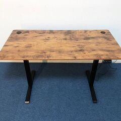 電動昇降デスクW120×D60×H70～cm スタンディングデスク収納フック付・静音/高さメモリー機能搭載 パソコンデスク 展示品・アウトレットの画像