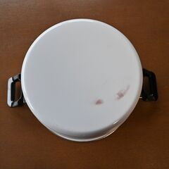 【12/12まで】ホーロー 蒸し器 昭和レトロ 琺瑯鍋 24cmの画像