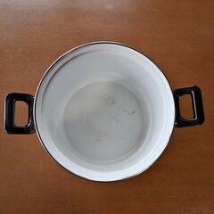 【12/12まで】ホーロー 蒸し器 昭和レトロ 琺瑯鍋 24cmの画像