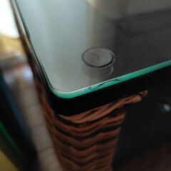 アジアン風　ガラス天板 ウィッカー センターテーブルの画像