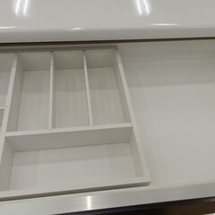 リユースのサカイ栃木店★ジモティ割あり★  レンジボード ホワイト×ベージュ W119.5×D48×H99.5 クリーニング済み TC11682の画像