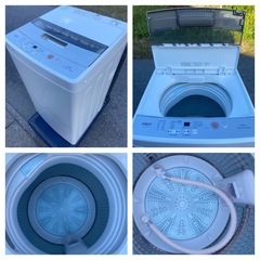 【23区近隣配送設置無料 】  A127 超美品 AQUA 2021年製 全自動洗濯機 4.5kg  の画像