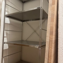無印　無印良品 ステンレスユニットシェルフ・ステンレス棚セット・中幅５８×奥行４１×高さ１２０ｃｍの画像