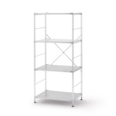 無印　無印良品 ステンレスユニットシェルフ・ステンレス棚セット・中幅５８×奥行４１×高さ１２０ｃｍの画像