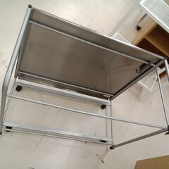 リユースのサカイ栃木店★ジモティ割あり★  ラックワゴン シルバー W73.5×D38×H62.3 クリーニング済み TC11685の画像