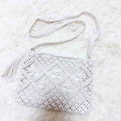 【新品】　マクラメ編みミニショルダーバッグ　マクラメポシェットの画像