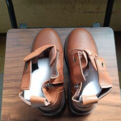 新品 22.5cm レディース ブーツ ブラウン 厚底 シューズ サイドゴア 識別番号:【B142-S】の画像