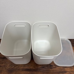 ★美品！無印良品やわらかポリエチレンケース（ハーフ大）フタ付2点セット★の画像