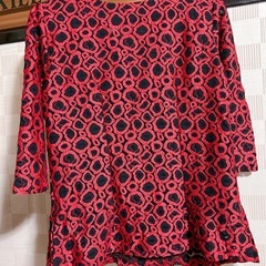 赤と黒の刺繍 五分袖チュニックの画像