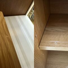 ※即 高野木工 LEIRIA キャビネット 引出し3杯 収納付き 飾り棚 オーク材 ナチュラル■幅118㎝×奥行41㎝×高さ172.5㎝■近隣配送無料 買取帝国 朝霞店の画像