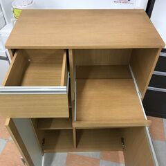 ＼家具＊家電のお店／【ｼﾞｬﾝｸﾞﾙｼﾞｬﾝｸﾞﾙ石川金沢店】レンジ台 木目調 ナチュラル W(幅)75×D(奥行き)39.5×H(高さ)118.2cmの画像