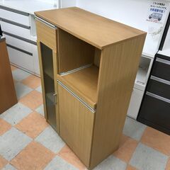 ＼家具＊家電のお店／【ｼﾞｬﾝｸﾞﾙｼﾞｬﾝｸﾞﾙ石川金沢店】レンジ台 木目調 ナチュラル W(幅)75×D(奥行き)39.5×H(高さ)118.2cmの画像