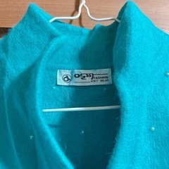 オリジナルファッション ターコイズ Vネックセーターの画像