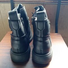 新品 24.5cm レディース ブーツ ブラック 厚底 シューズ サイドゴア 識別番号:【B144-S】の画像