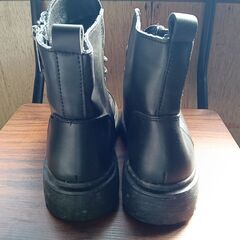 新品 23.5cm レディース ブーツ ブラック 厚底 シューズ サイドゴア 識別番号:【B145-S】の画像