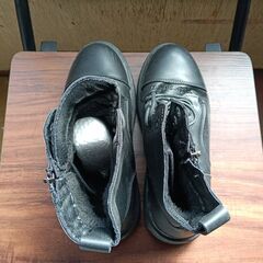 新品 23.5cm レディース ブーツ ブラック 厚底 シューズ サイドゴア 識別番号:【B145-S】の画像