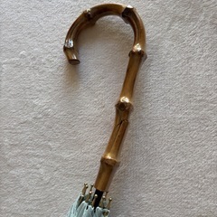 【未使用/訳あり】晴雨兼用ワンタッチ開閉式ジャンプ長傘〜ミントグリーンの画像