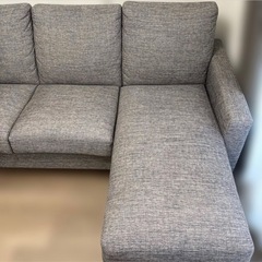 ニトリ 布張りカウチソファ ソファー 3人掛け グレー
の画像