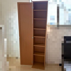 鏡付き収納棚　全身鏡　ナチュラルウッドの画像