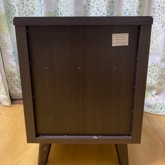 ニトリ　サイドテーブル(アスカ 1段 DBR) ナイトテーブル　ミニテーブル　引き出し付き の画像