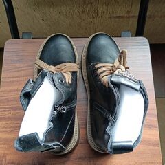 新品 23cm レディース ブーツ ブラック 厚底 シューズ サイドゴア 識別番号:【B147-S】の画像