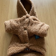 小型犬用アウター　茶　パーカー　背中フック付　XSの画像