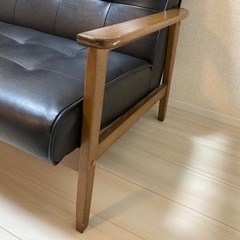 ソファ　2人掛け　レザー調　の画像