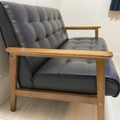 ソファ　2人掛け　レザー調　の画像