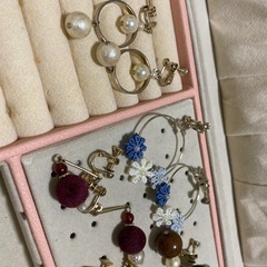 アクセサリーBOX、イヤリング6点の画像
