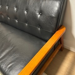 New Retro 2人掛けソファ　ダークブラウンの画像