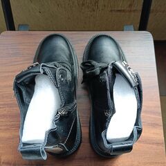 新品 22cm レディース ブーツ ブラック 厚底 シューズ サイドゴア 識別番号:【B150-S】の画像