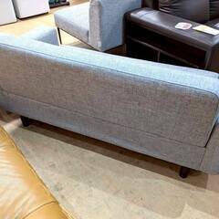 LOWYA ソファ 2人掛け 布張り グレー クッション付の画像