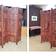 K23　美品　木製　四枚折り畳み　パーテーションの画像