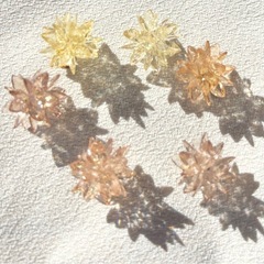 人工合成ジルコニアガラス　1.2mm 雪の結晶　1個200円　6個まとめ売り　ハンドメイド素材　　チャームの画像