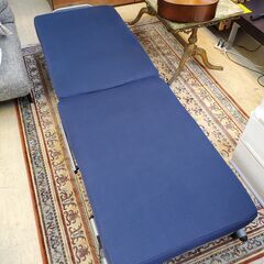 セミシングル 折りたたみベッド ネイビー■全長189cm×幅65cm×高さ30cm■近隣配送無料 買取帝国 朝霞店の画像
