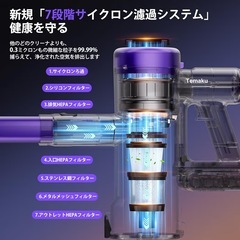 掃除機 コードレス 65KPa超強力吸引の画像