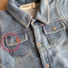 デニムロンパース 80cmの画像