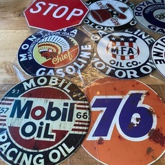 ブリキ看板 アルミ看板 10枚セット size約20cmの画像