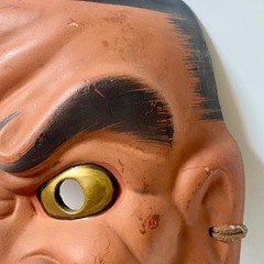 能面　朱泥　大癋見（おおべしみ) レア　昭和レトロ　コレクションの画像