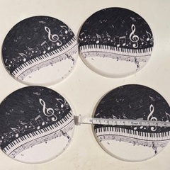 音符デザインのコースター4枚セット（10cm）の画像