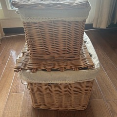 ✨収納に便利！ナチュラルバスケット2個セット｜美品｜引き取り限定の画像