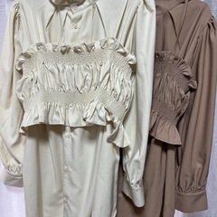 【断捨離中】しまむら/sakiさんコラボ/ブラウスビスチェセット　/Lサイズの画像