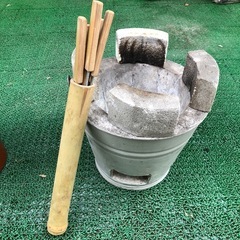 ハンドメイド　七輪と串セットの画像