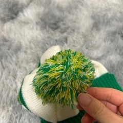 adidas スノー　帽子　グリーン　ホワイト ニット帽の画像