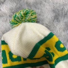 adidas スノー　帽子　グリーン　ホワイト ニット帽の画像