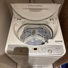 【SHARP】洗濯機 5.5kg 2019年製の画像