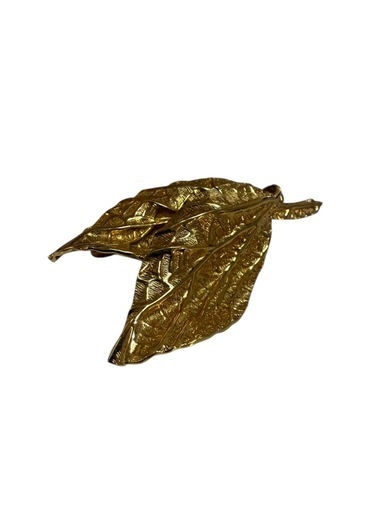 【美品】希少 Christian Dior リーフモチーフ ブローチ ゴールド