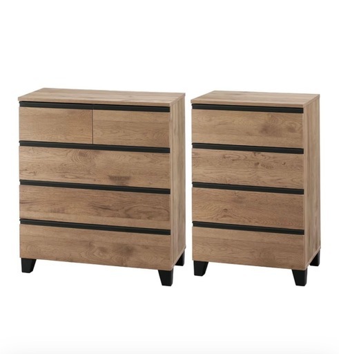 ウッドチェスト 4段脚付き セット